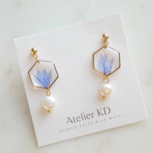 Charger l'image dans la galerie, Boucles d'oreilles Perla Blu - hexa
