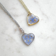 Charger l'image dans la galerie, Collier Myosotis - coeur (grand)