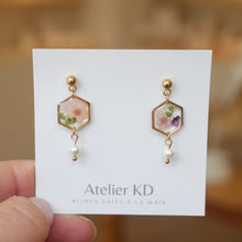 Charger l'image dans la galerie, Boucles d’oreilles Chloé rose - Hexa (petit)