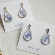 Load image into Gallery viewer, Duo forget-me-not earrings - drop (large)