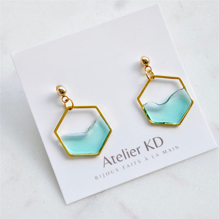 Ocean-Hexa Earrings (Medium)