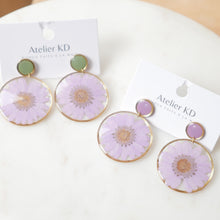 Charger l&#39;image dans la galerie, MBoucles d&#39;oreilles duo Lila- rond (35mm)
