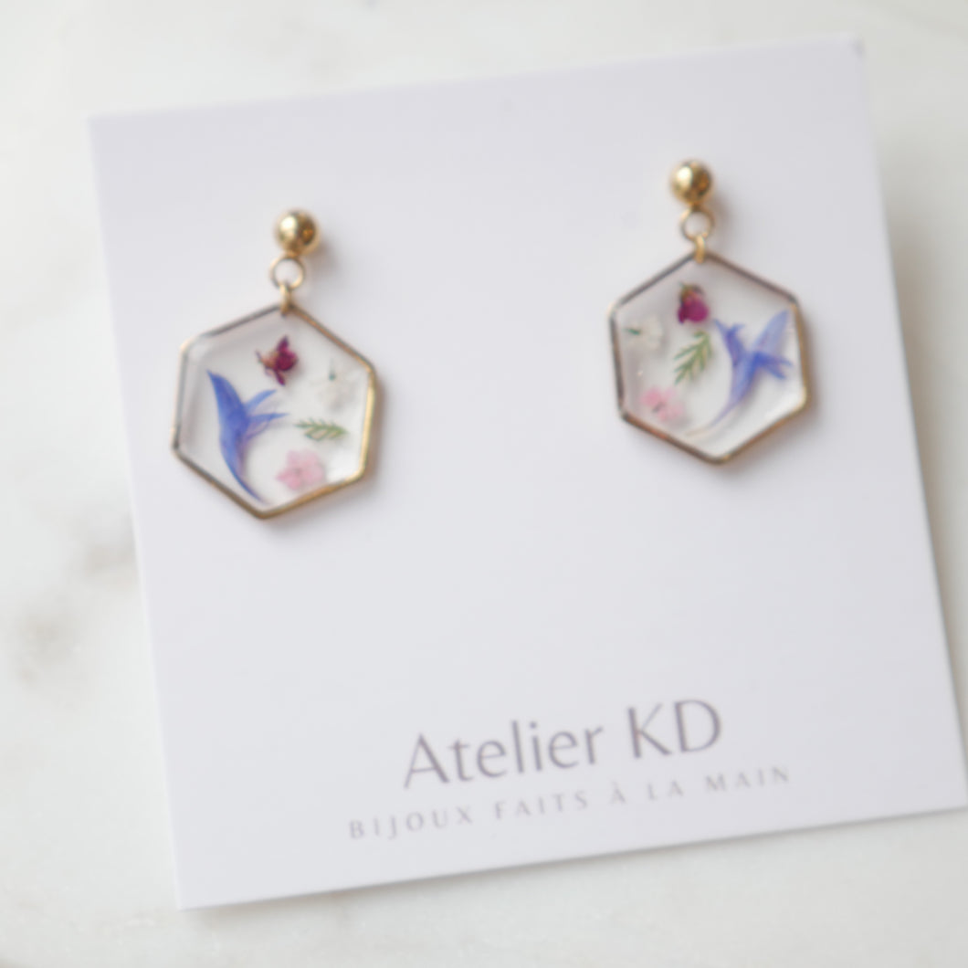 Spring pink duo earrings - XL