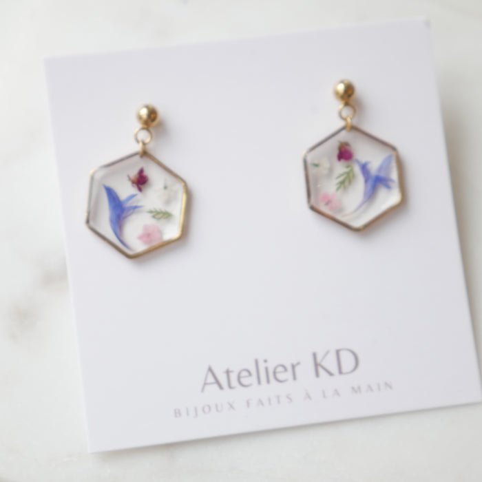 Spring pink duo earrings - XL