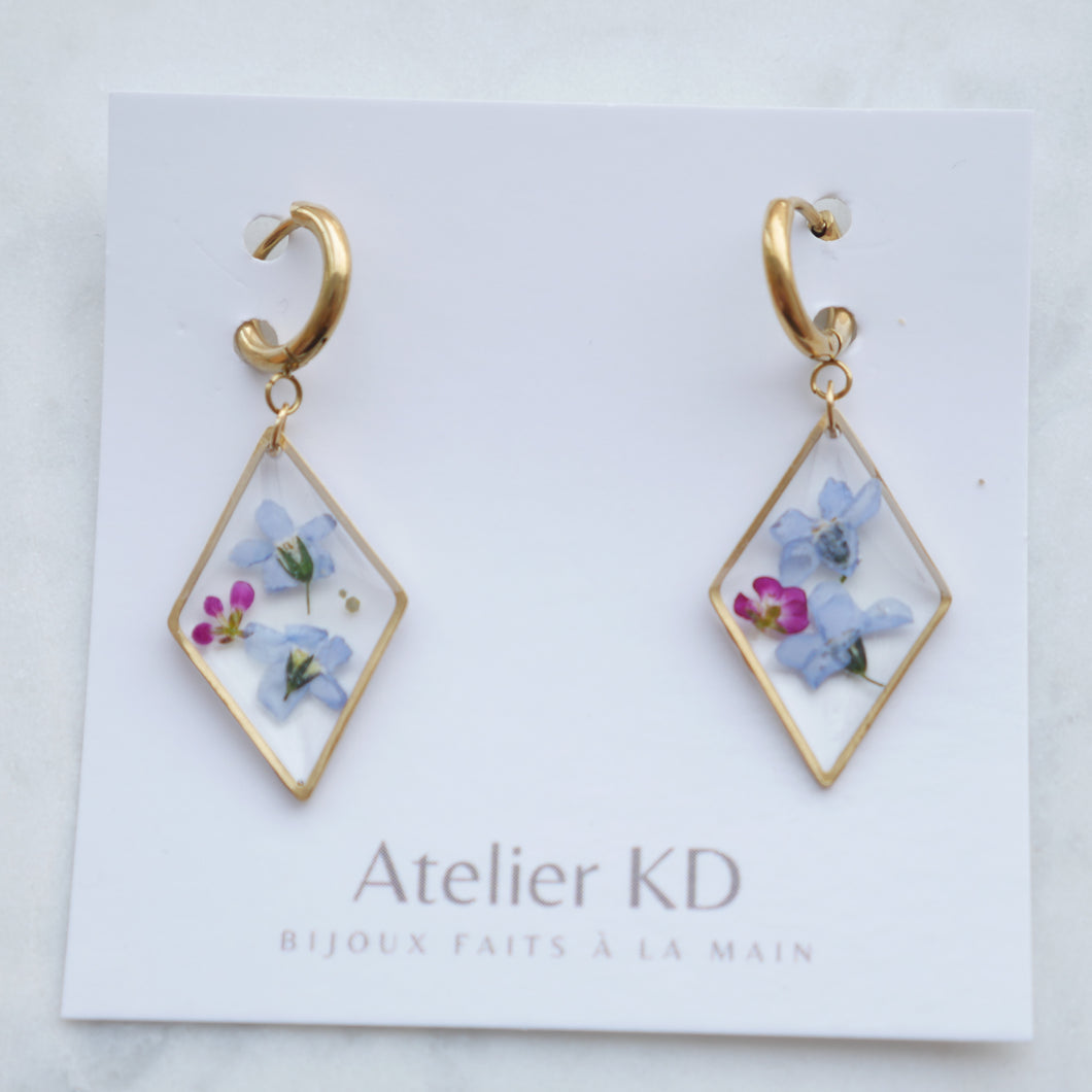 Boucles d’oreilles Lili - losange 25mm