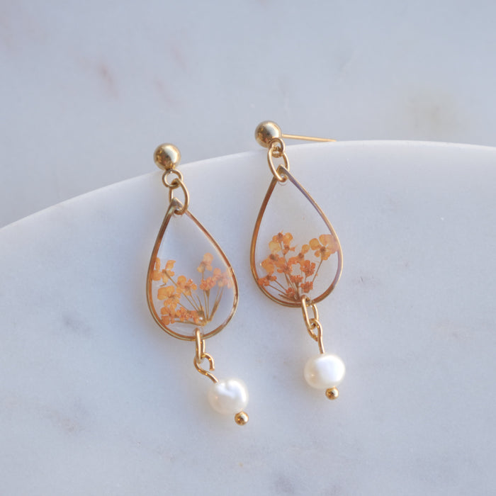 Perla earrings - Estelle orange - drop (medium)