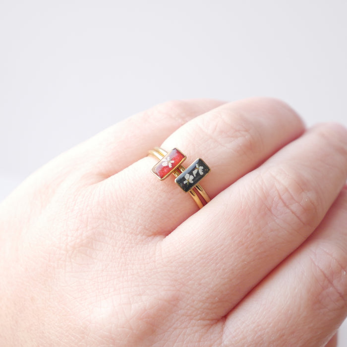 Celeste Ring - mini rectangle (adjustable)