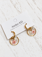 Load image into Gallery viewer, Boucles d'oreilles Dona - spirée rose (rond 16mm)
