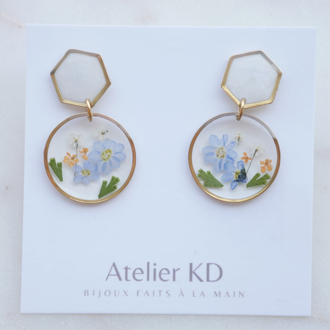 Boucles d'oreilles duo summer - rond (medium)