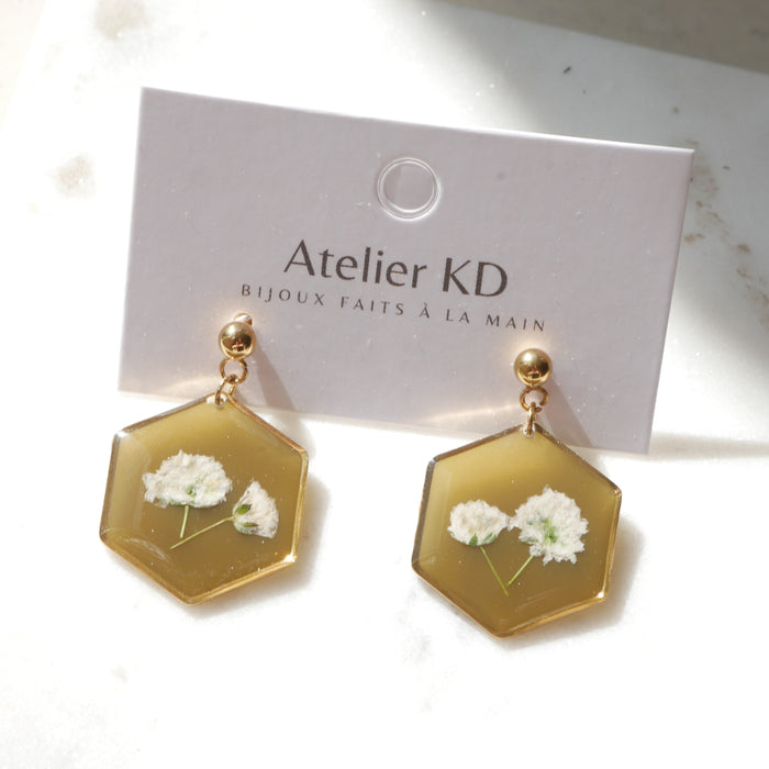 Boucles d'oreilles Gigi automne - hexa 20mm