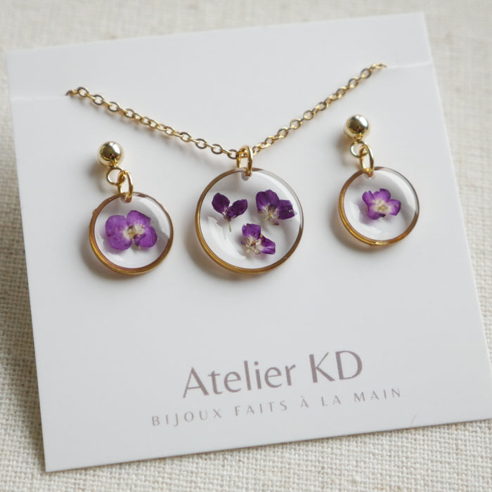 Purple Alyssum set - round (small)
