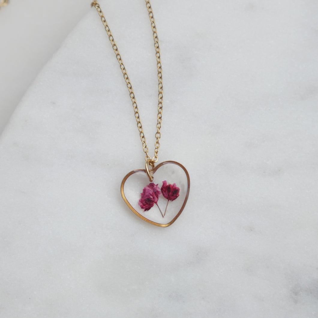 Collier Gigi fuschia- coeur