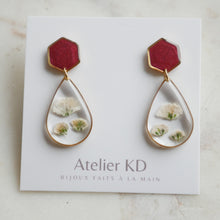 Charger l&#39;image dans la galerie, Boucles d&#39;oreilles duo soupirs et rouge - goute (medium)
