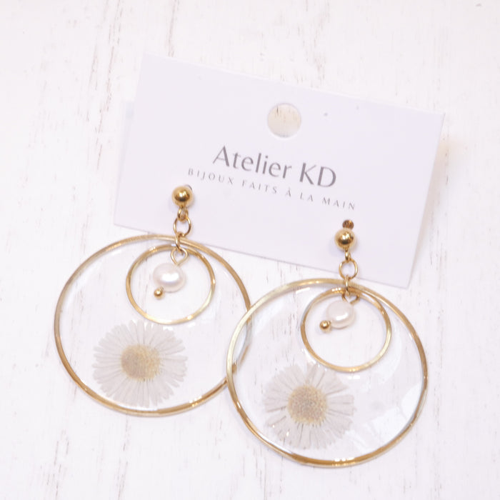 Boucles d'oreilles duo Margo et perle