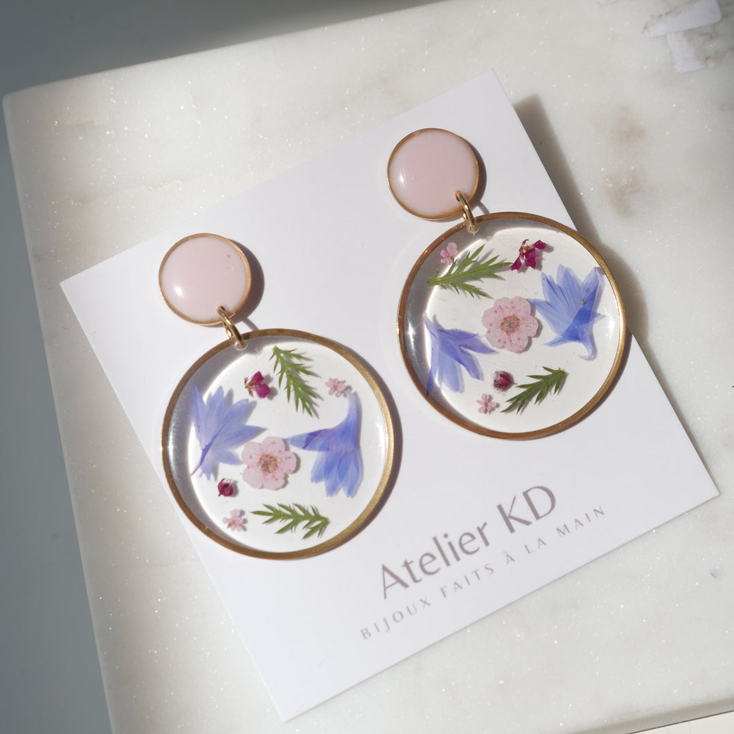 Spring pink duo earrings - XL