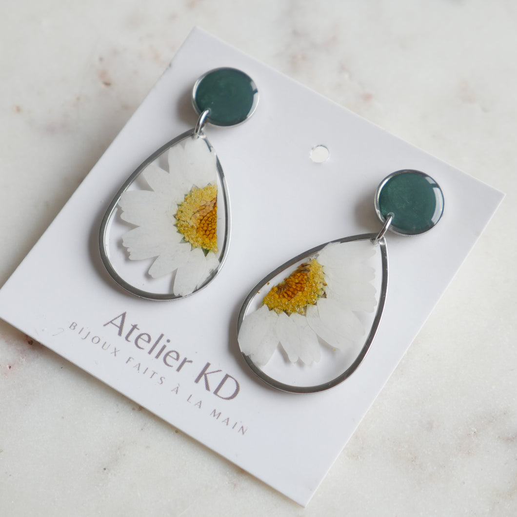 Morgot white and fir-goute duo earrings (xl)