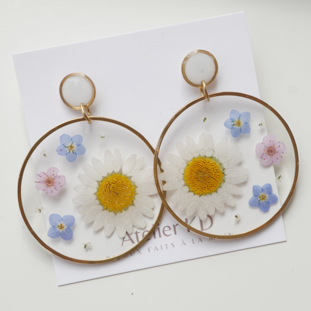 Blue duo earrings - round (XXL)