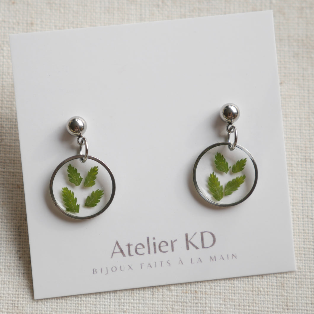 Leaf earrings - round (small)