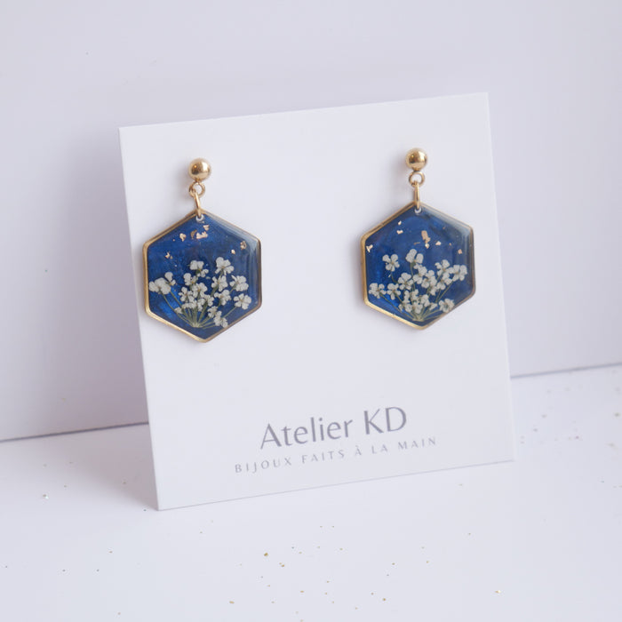 Céleste earrings - carrot flowers - hexa 20mm