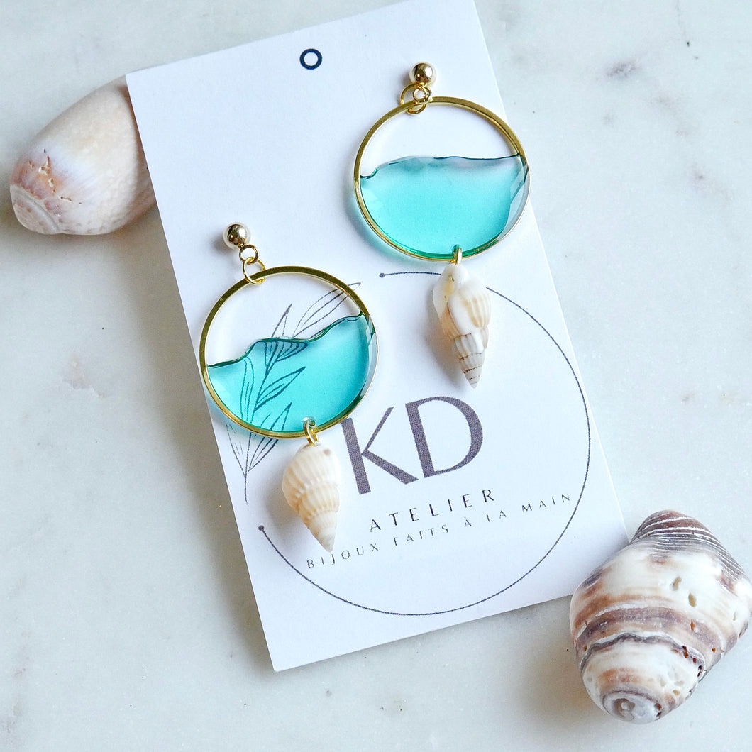 Boucles d'oreilles bord de mer - rond