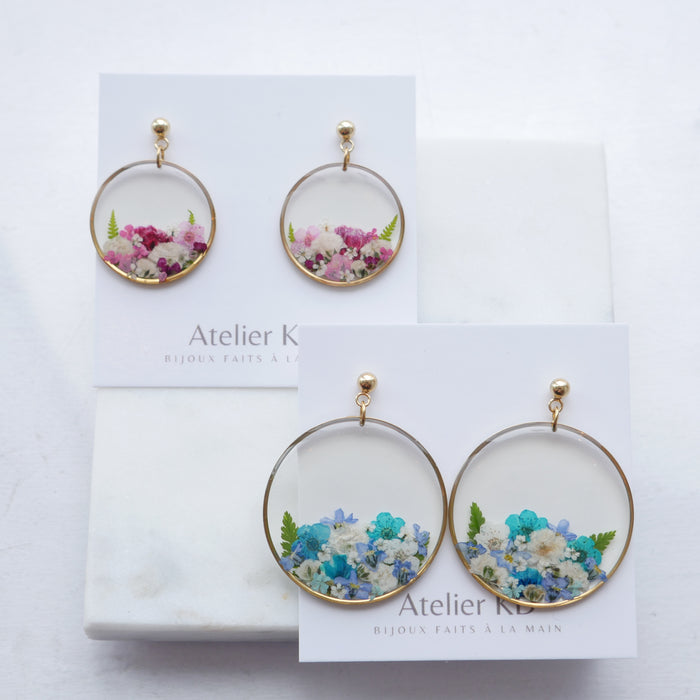 Boucles d’oreilles bouquet - rond
