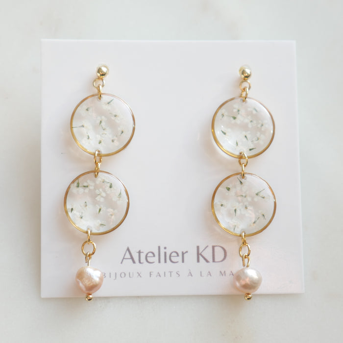 Perla duo earrings - round