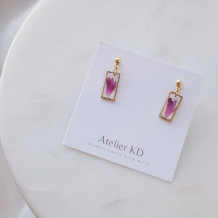Lucy earrings - fuschia (small 12mm)