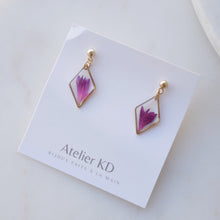 Load image into Gallery viewer, Boucles d&#39;oreilles Lucy - fuschia  (petit 12mm)
