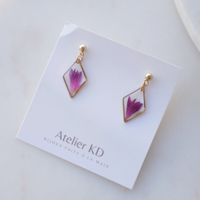 Lucy earrings - fuschia (small 12mm)