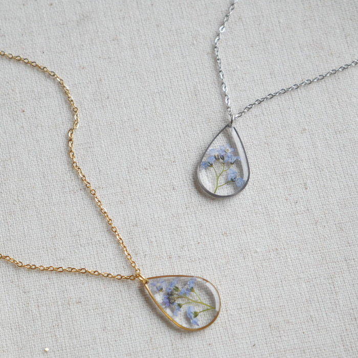 Collier Myosotis - goutte (grand)