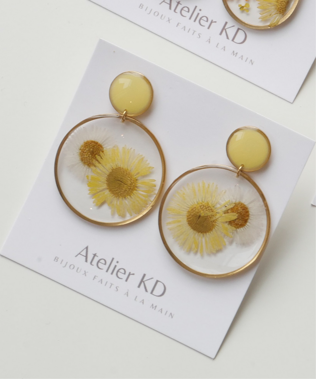 Boucles d'oreilles duo orange et jaune- goute (XXL)