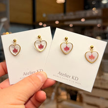 Cargar imagen en el visor de la galería, Boucles d’oreilles Erable - coeur
