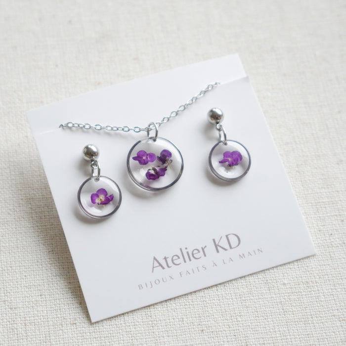 Purple Alyssum set - round (small)
