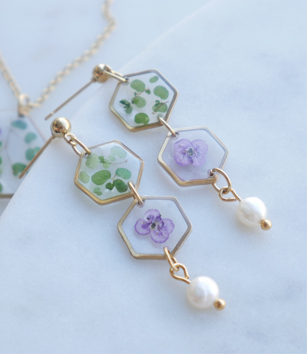 Chloé trio earrings - hexa (small)