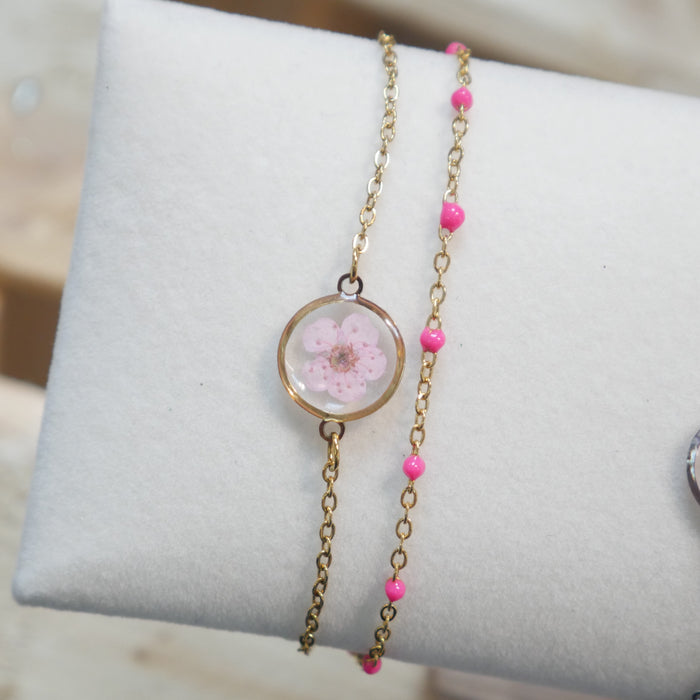 Sofia double bracelet - pink