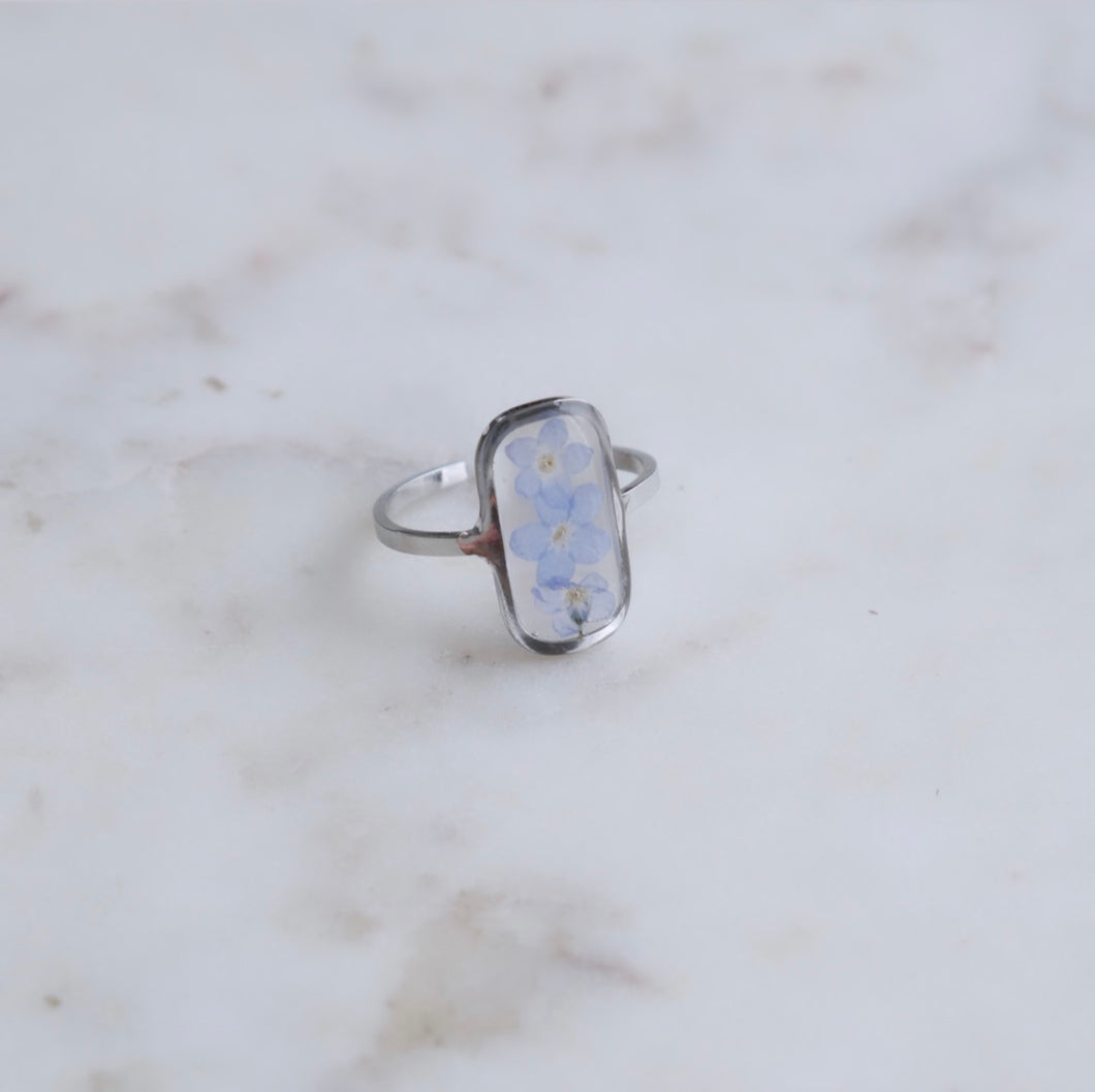 Forget-me-not ring - rectangle (adjustable)