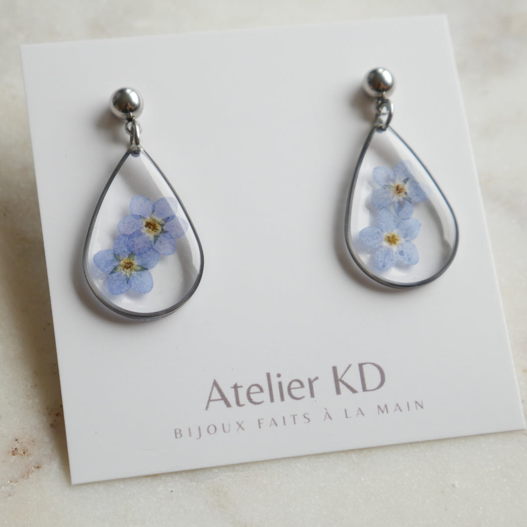 Duo forget-me-not earrings - drop (large)