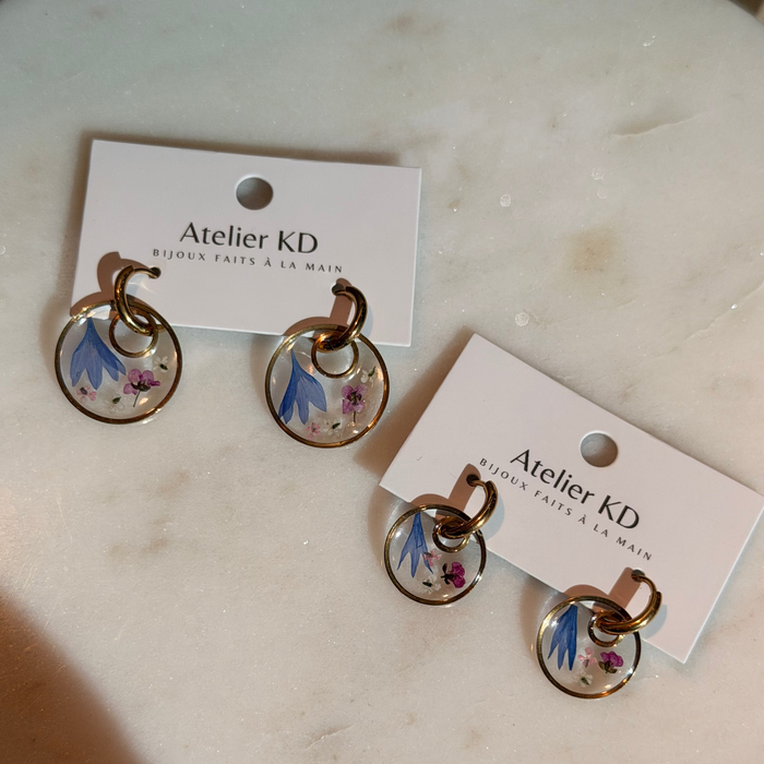 Boucles d'oreilles Dona - centaurée bleu