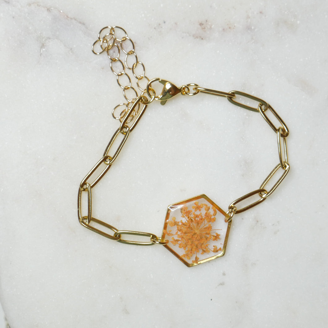 Bracelet Estelle orange - hexa moyen