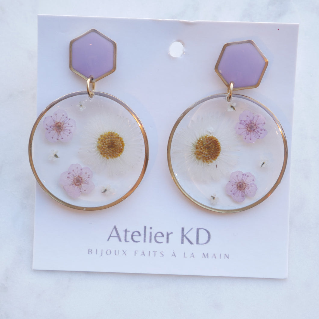 Margaux pink and night duo earrings - round (xl)