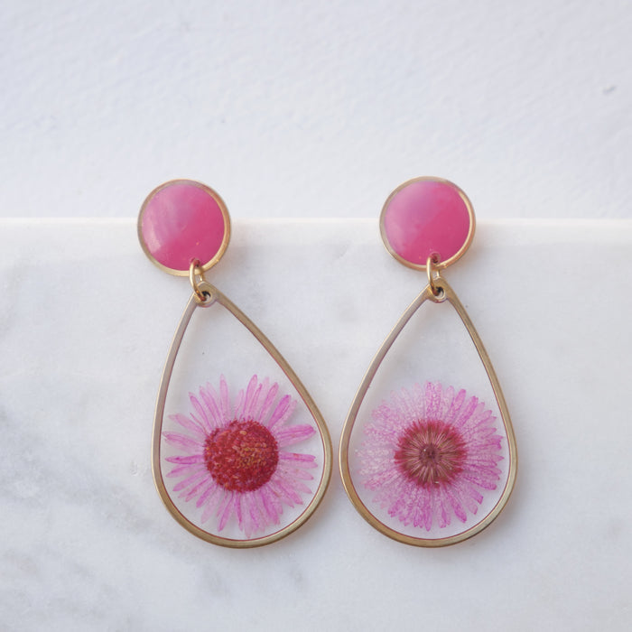 Pendientes dúo rosa y noche Margaux - redondos (xl)