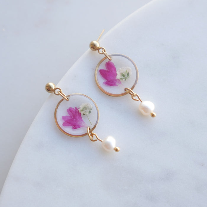 Lucy earrings - Perla - round (medium 16mm)