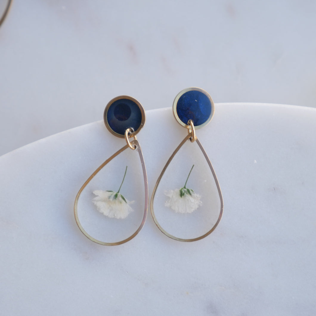 Boucles d'oreilles duo soupirs et bleu - goute (medium)