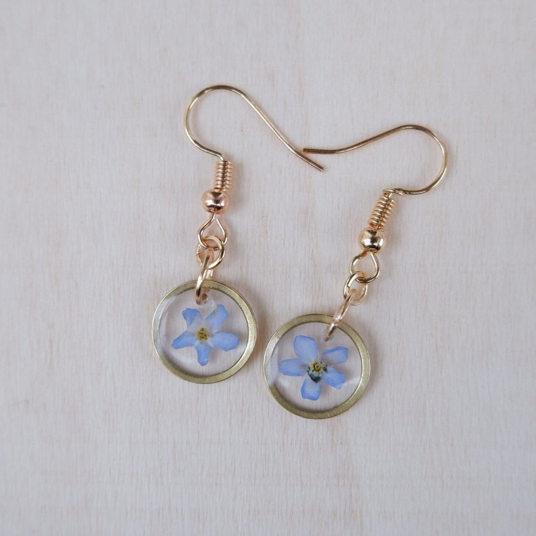 Boucles d’oreilles courtes- Ronds bleus