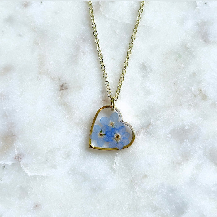 Collar Myosotis - corazón (mediano)